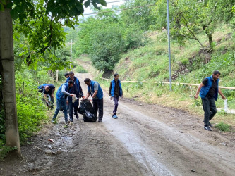 "Yaşıl dünya naminə həmrəylik ili" çərçivəsində növbəti təmizlik aksiyası  Quşçu kəndində keçirilib