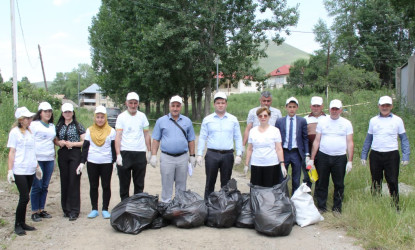 "Yaşıl dünya naminə həmrəylik ili" çərçivəsində növbəti təmizlik aksiyası Xoşbulaq  kəndində təşkil olunub