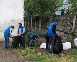 "Yaşıl dünya naminə həmrəylik ili" çərçivəsində növbəti təmizlik aksiyası  Quşçu kəndində keçirilib