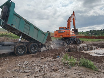 Daşkəsən rayonunda sel sularının ziyan vurduğu yollar və körpülər bərpa edilib