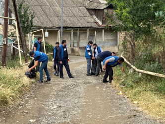 "Yaşıl dünya naminə həmrəylik ili" çərçivəsində növbəti təmizlik aksiyası  Quşçu kəndində keçirilib