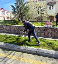 Daşkəsən şəhərinin prospekt və küçələrində təmizlik işləri aparılıb, yaşıllıqlara qulluq göstərilib
