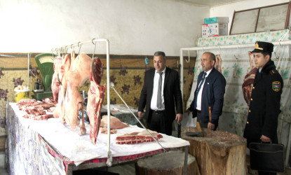 Daşkəsən rayonunda heyvan kəsimi və ət satışı məntəqələrində  sanitar-gigiyenik normalara riayət edilməsi və qanunsuz küçə ticarəti ilə bağlı monitorinqlər keçirilib