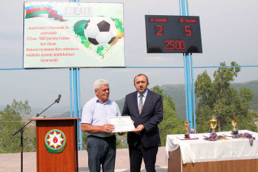 Daşkəsəndə “Konstitusiya və Suverenlik İli” çərçivəsində 15 İyun – Milli Qurtuluş Gününə həsr olunan minifutbol üzrə rayon turniri başa çatıb, qaliblər təltif olunub