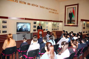 Daşkəsəndə Ulu Öndər Heydər Əliyevin anadan olmasının 103-cü il dönümünə həsr olunan növbəti tarix dərsi keçirilib