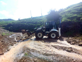 Daşkəsəndə leysanın fəsadları aradan qaldırılır